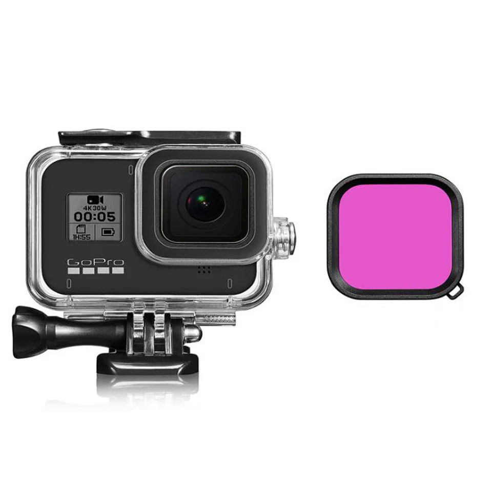 G8-KT04 for GoPro Hero 8 Diving Accessories Set,Waterproof Protective Housing Case+Diving Filter+Anti-Fog Insert Kits for Hero8 Black - Цвет: G8-KT04