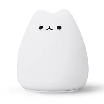 

Creative USB LED Light Kitten Night Light Soft Silicone Cartoon Baby Nursery Lamp Breathing Washable Silicone Bouncy Design Cute