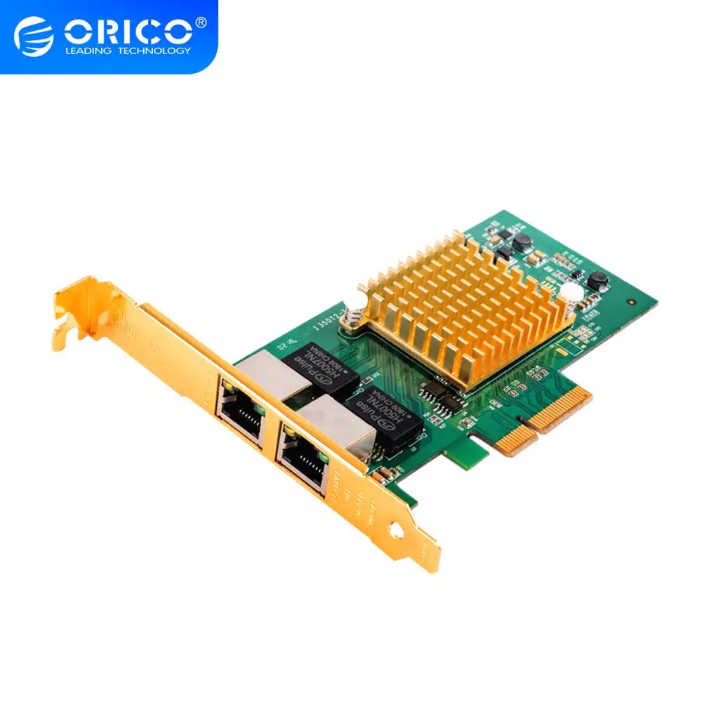 ORICO 2 портовые сетевые карты PCI E 10 м/100 м/1000 м RJ45 Gigabit Ethernet сетевой LAN адаптер 1000Mpbs