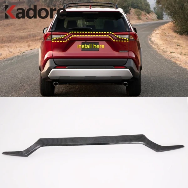 Для Toyota RAV4 RAV 4 2019 2020 углеродное волокно задняя верхняя крышка багажника отделка