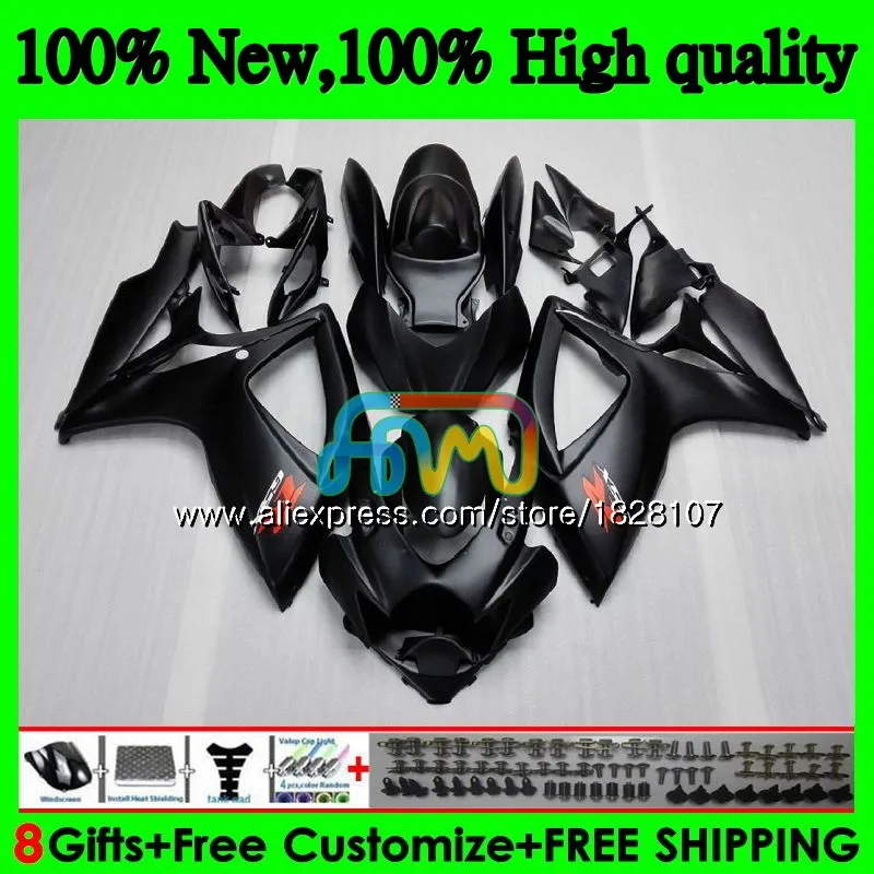 600/750CC для SUZUKI GSXR 600 750 CC GSX R750 GSX-R600 06 матовый черный 07 37BS. 10 GSXR600 GSXR-750 K6 GSXR750 2006 2007 обтекатели