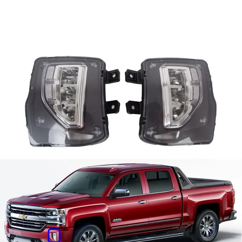 

LED Clear Lens Fog Light For Chevy Silverado 1500 2016 2017 2018 Switch Wire Harness Car Accessories Parts