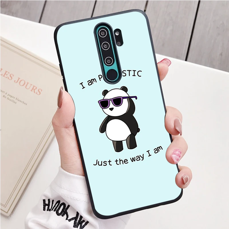 xiaomi leather case chain Panda black Silicone Phone Case For Redmi note 8 7 Pro S 8T for redmi 9 7A Cover xiaomi leather case card