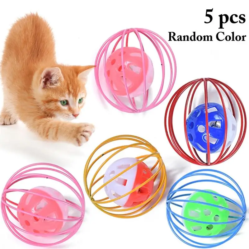 

Dorakitten 5Pcs/Set Cat Toys Creative Mice Decor Cat Interactive Toys Kitten Play Ball Cat Rattle Toy Pet Supplies Random Color