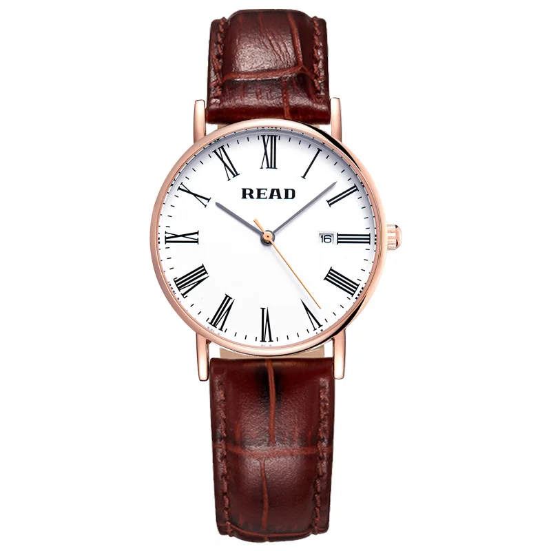 Coffee strap women New Men's Business Watch Leather Strap Fashion Simple Multi-function Waterproof Quartz Men's Watch Relogio Masculino - Цвет: Coffee strap women