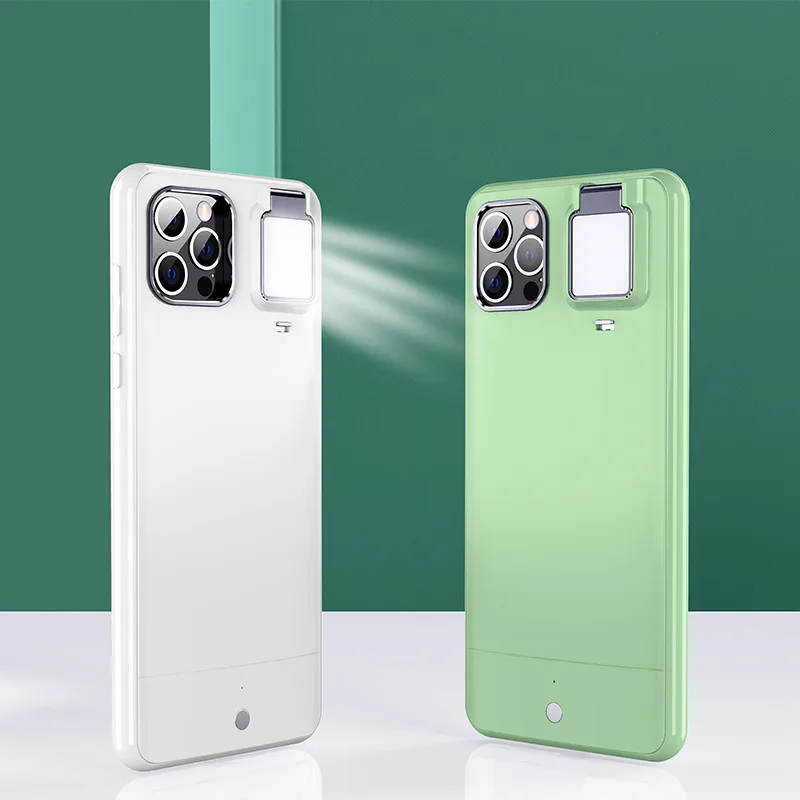 (Drop Shipping) Ring Light Phone Case for iPhone 12 Pro Max 11 Pro Max 7 8 Plus X XR Xs Fill Light Selfie Beauty Ring Flash Capa