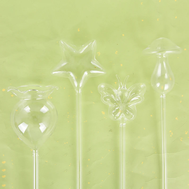 Plant Watering Device 4 Shapes House Plants Flowers Water Feeder Automatic Self Watering Devices Clear Glass Water Feeder Star