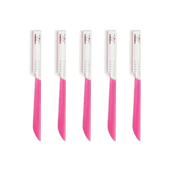

5PCS/Set Colorful Eyebrow Trimmer Face Hair Razors Women Eyebrow Shaver Hair Removal Makeup Tool Blade Facial Sourcil(Pink)