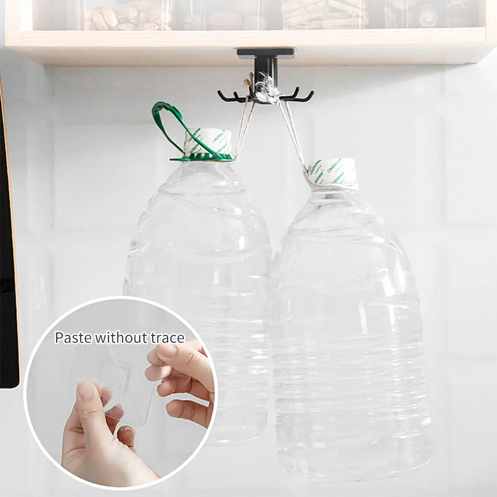 Kitchen Storage Hook Wall Mounted Rotate Kitchenware Organizer Rack Spoon Holder Cupboard Shelf Wall Door Hanging Key Hook Hot