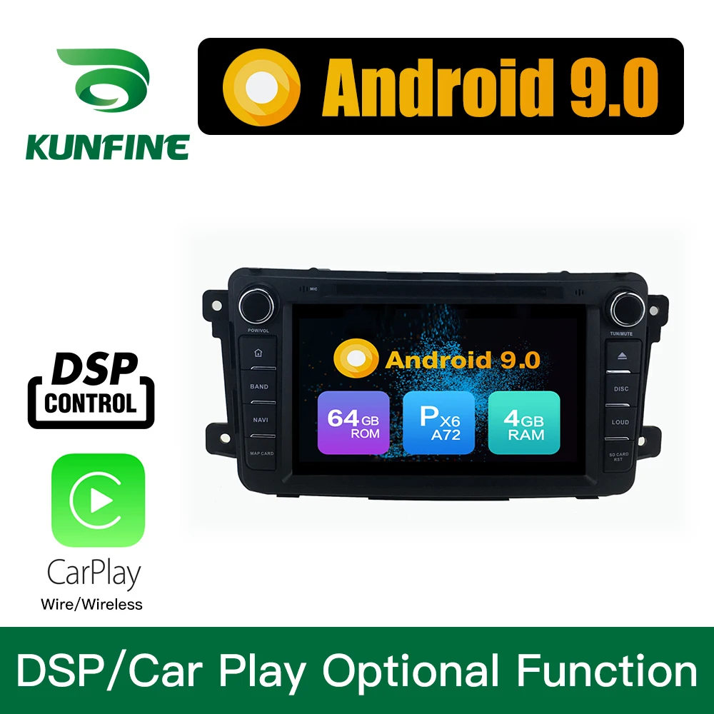 Android 9 0 Core PX6 A72 ОЗУ 4 Гб ПЗУ 64 ГБ Автомобильный DVD GPS мультимедийный плеер стерео для