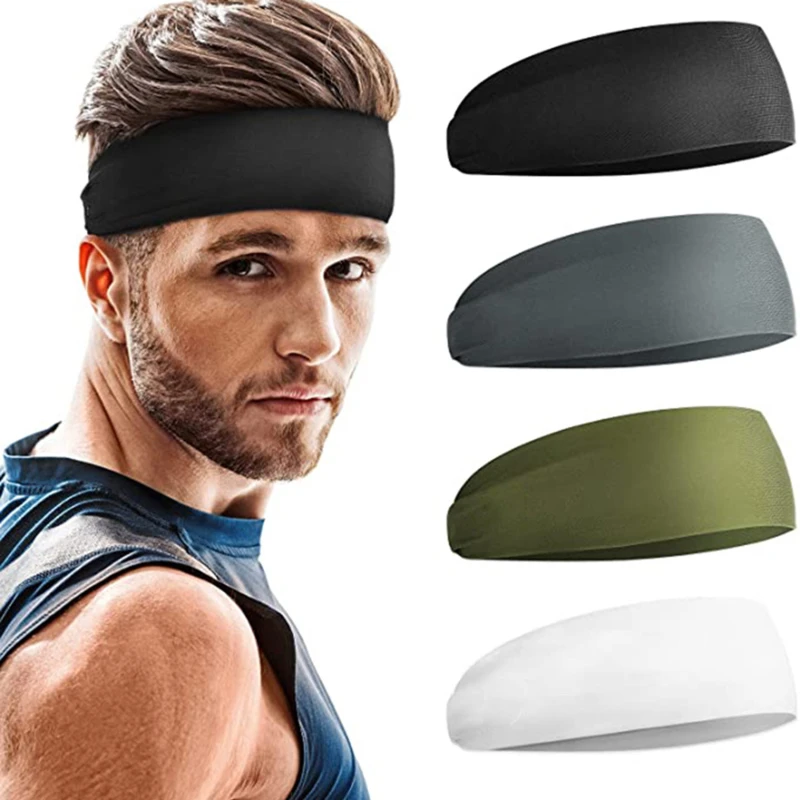 Sports Headband Sweatbands Workout Headbands for Men Women 3-Pack Sweat Wicking Hair Bands for Yoga Running Elastic Non Slip 