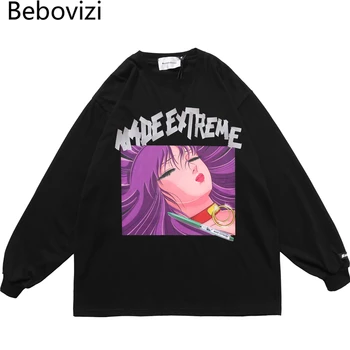 

Bebovizi Japanese Anime Sexy T Shirt Streetwear 2020 Men Hip Hop Tshirt Long Sleeve Autumn Cotton T-Shirt Harajuku Oversized Top