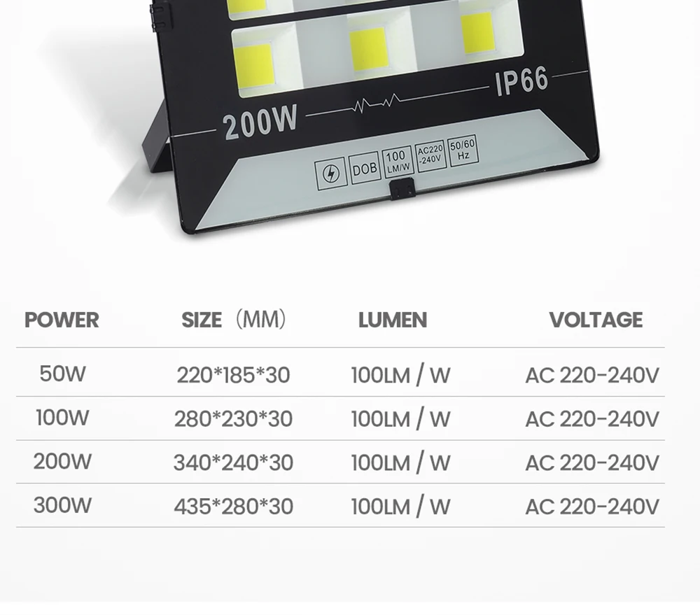 300w e w, para área externa, ip66,