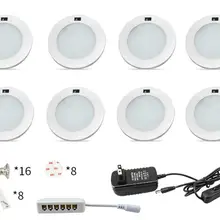 3W Under Cabinet Light Motion Sensor IR Silver Round LED Puck Lamps Kitchen Counter Bookshelf Soft Light Illuminate Lighting