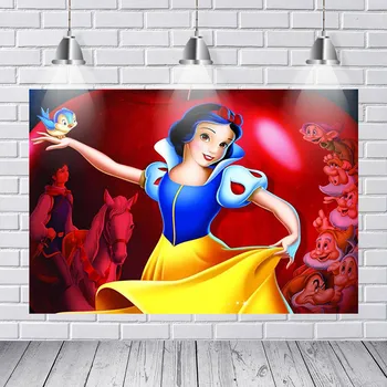

Vinyl Princess Snow White Newborn Children Photo Background Backdrop for Kids Birthday Party Backdrop Background Photography