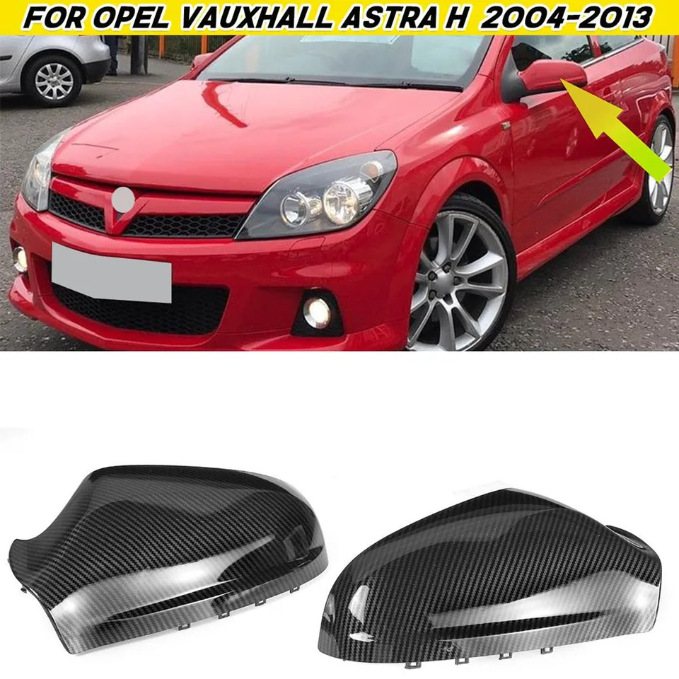 2 PCS/SET Carbon Fiber Door Wing Mirror Cover Sheel Right Drivers Side And Left Passenger Side Fits For Vauxhall Astra 2004-2009 - View #8