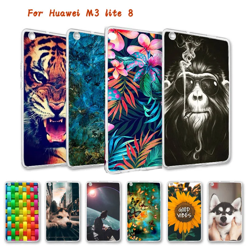 

3D Painted Surface Tablet Case For Huawei MediaPad M3 Lite 8 CPN-W09 CPN-AL00 8.0" inch Cover Ultra Soft TPU Back Flexible Coque