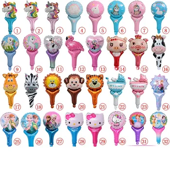 

Cartoon hand-held balloon unicorn cartoon animal disney hello kitty handle bar aluminum balloon balloon party children balloon