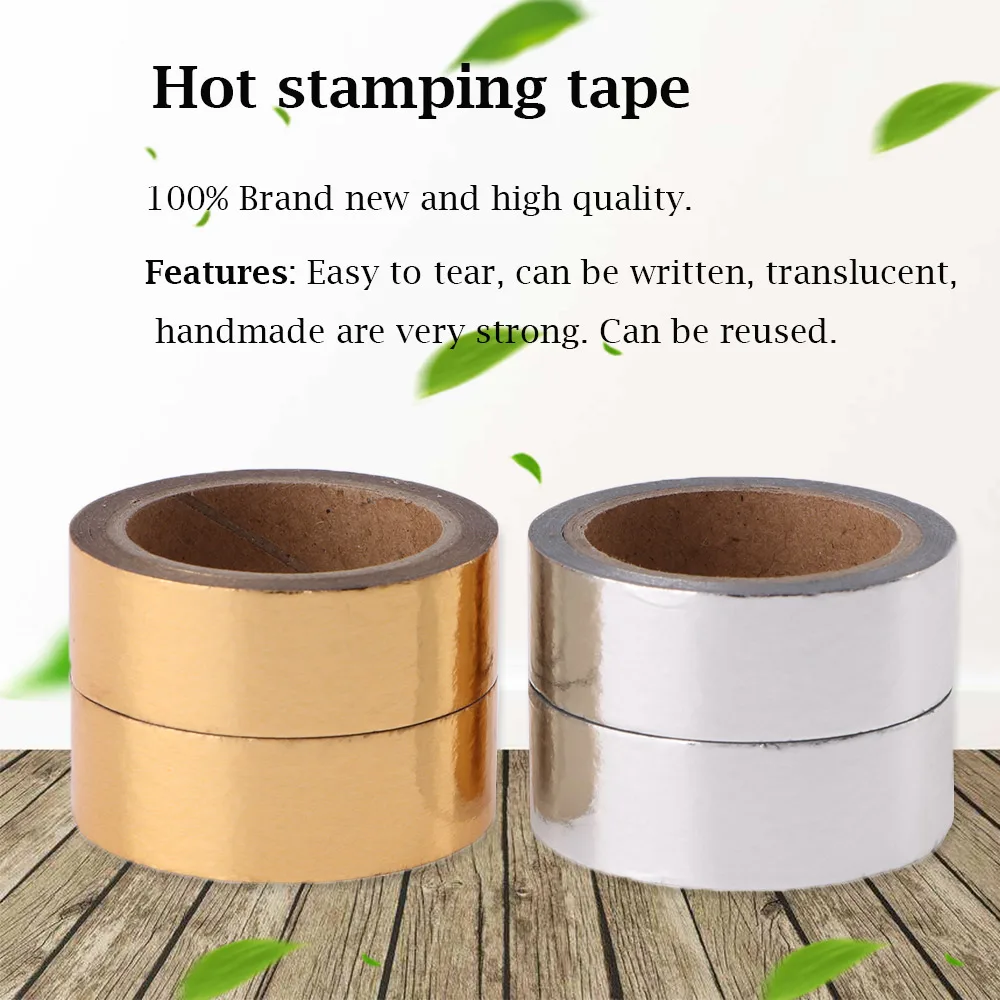 

Silver Golden Paper Crafts Hot Stamping Tape Colour DIY Scrapbooking Adhesive Tape Stationery Christmas Diary Decorative Kawaii