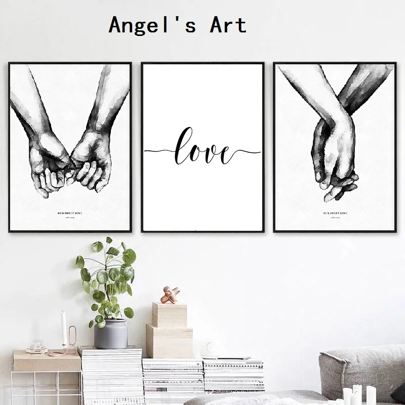 

Moden Nordic Minimalist Canvas Print LOVE Quotes Painting Picture