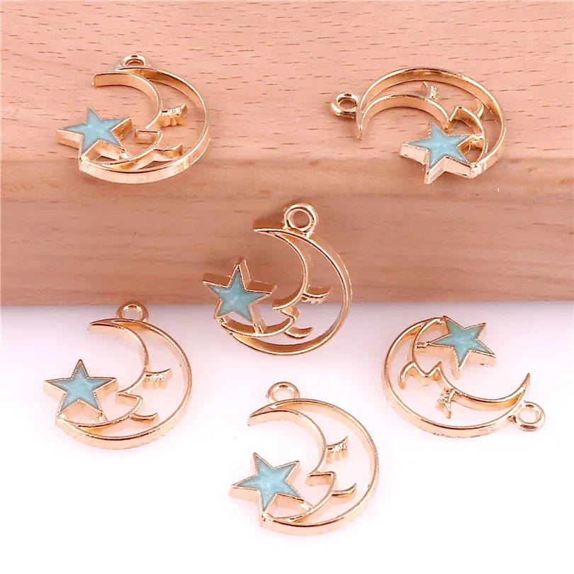 10 шт. Moon Star 15*19 мм подвески из сплава эмали ювелирные изделия изготовление кулон с маслом DIY fit Серьга браслет ожерелье модный аксессуар