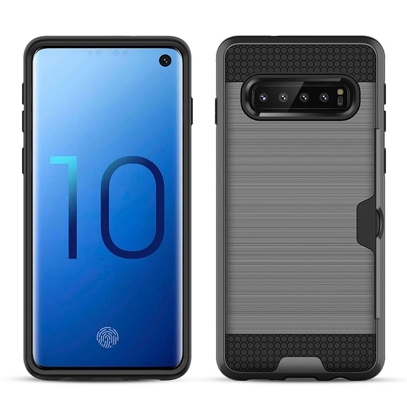 10 шт. чехол Hybird TPU+ PC Armor для samsung S10 5G E S9 S8 Plus Note 10 10+ 9 8 матовый чехол для карт, двухслойный противоударный чехол