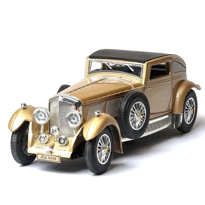 

1:32 classic car ben tley 8L old car model sound light simulation pull back car ornaments retro model car collection toy gift