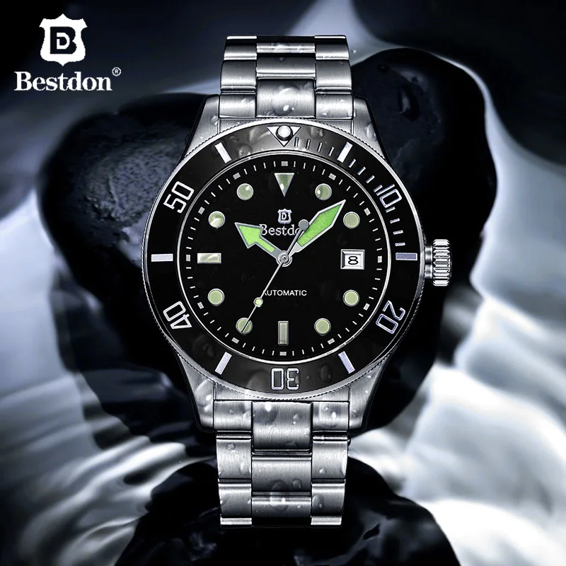 Bestdon reloj mecánico de buceo suizo GMT para hombre, cronógrafo automático  deportivo, de acero completo, Masculino|Relojes mecánicos| - AliExpress