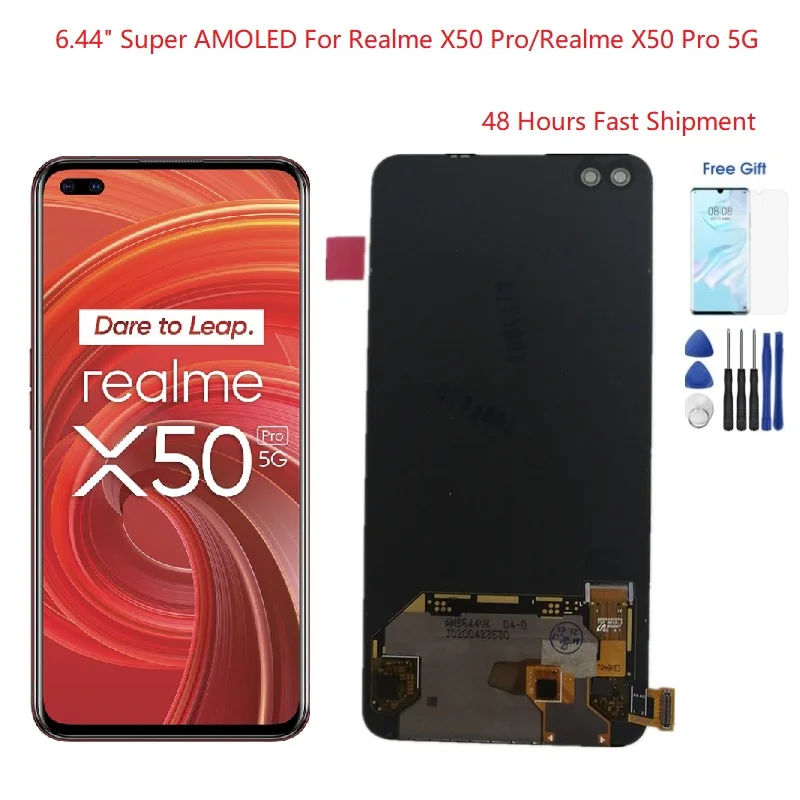 6.44 "Super Amoled Per Realme X50 Pro Display Lcd Screentouch Panel Digitizer Parte Di Ricambio Per Schermo Realme X50 Pro 5G