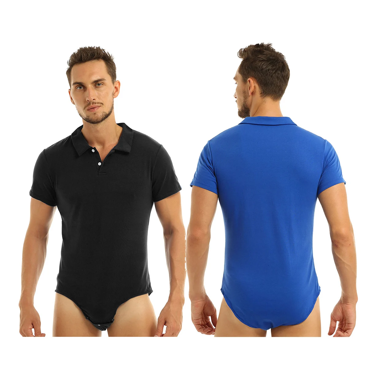 iiniim Adult Babies Lover Mens Lingerie Teddies Shirts Turn-down Collar Jockstraps Bulge Pouch Bodysuit Romper Costumes Shirt