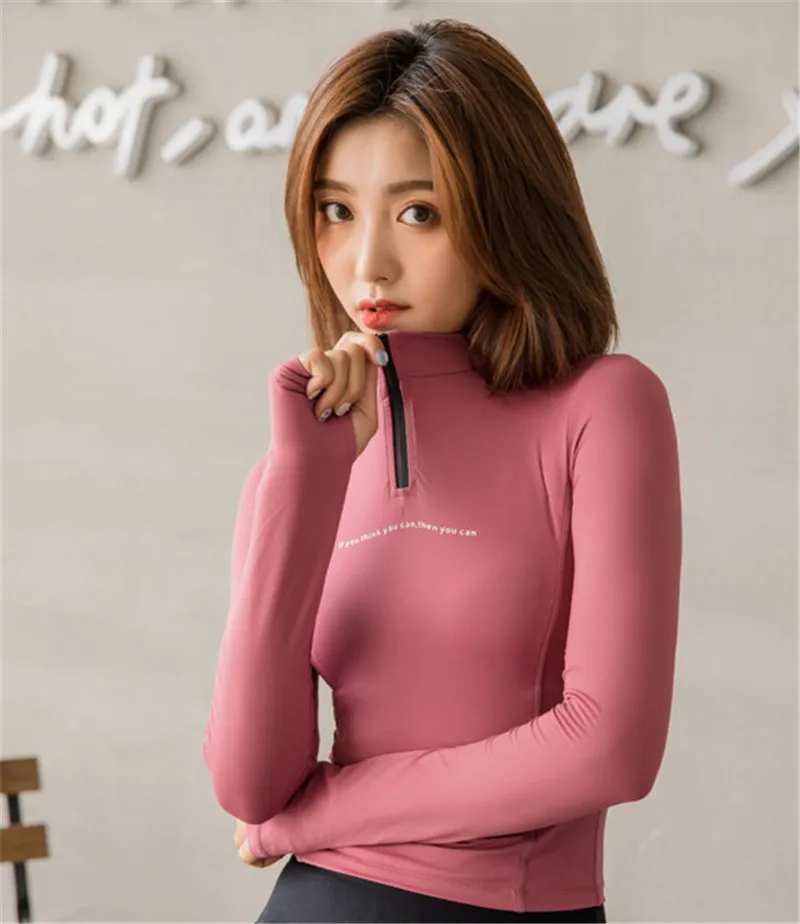 Топ для тренировок для фитнеса Женская быстросохнущая майка для бега Топы свободные тонкие эластичные женские спортивные футболки с длинными рукавами фитнес F0720