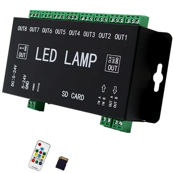 

LED Bluetooth Symphony WS2811 Programmable 8-Port RF APP Controller Guardrail Tube Point Light Source Controller