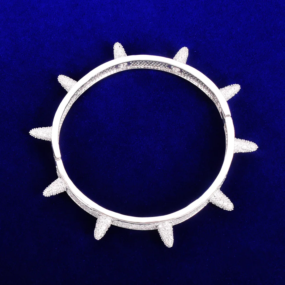 Gold Rivet Spiked Bangle Hip Hop Bracelet