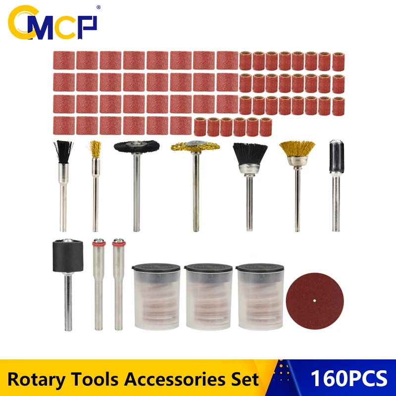 

CMCP 160pcs Rotary Tool Accessories Set Abrasive Tools For Polishing Sanding Dremel Rotary Tools