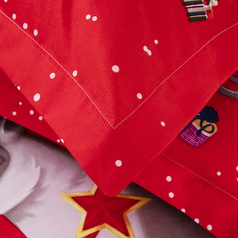 3D Merry Christmas постельные принадлежности набор пододеяльник красный Санта Клаус одеяло Постельный набор подарки Размер США queen King