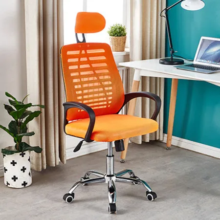 orange Удобное компьютерное игровое кресло с высокой спинкой, домашнее офисное собрание стульев, студенческое подголовник, игровое сиденье, решетчатое вращающееся кресло - Цвет: orange