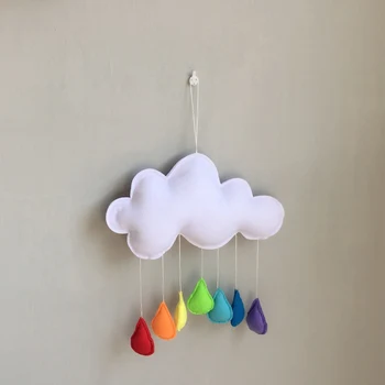 

2019 new hot Children's Tent Decoration Cloud Felt Rainbow Raindrop Pendant Decoration home decor
