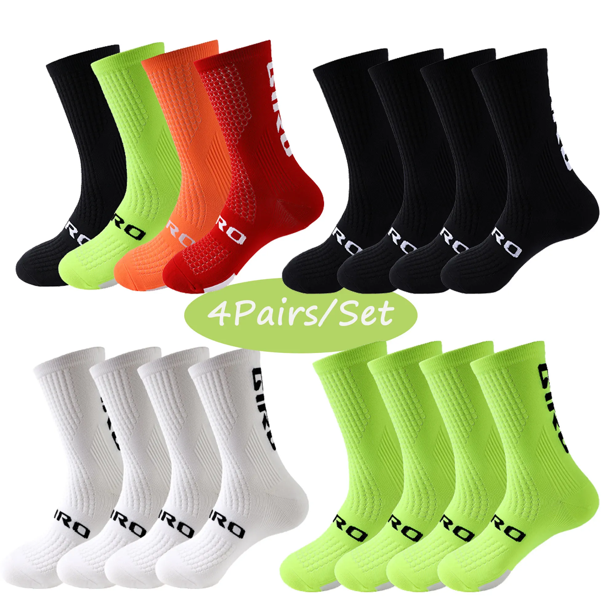 Cycling Socks Men 4 Pairs/set Biking Socks Women Sport Sweat Absorbing Breathable Football Soccer Compression Socks Wholesale 1 H0de9521a4c98485498748cd388029cfdc