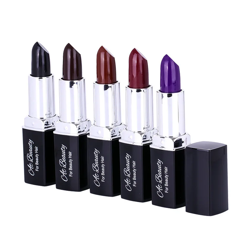 

Portable Plant Hair Dye Disposable Repair Cover Does Not Damage Hair Streaked Lipstick Wine Red Black And White with Pattern Non