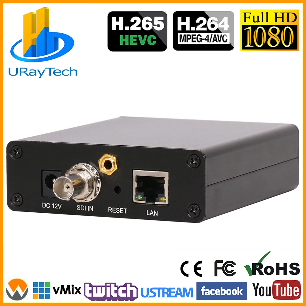 Кодировщик URay RTSP RTMP UDP H265 H264 SD HD 3G SDI к IP Кодировщику H.265 H.264 кодирование для IPTV Solutionn