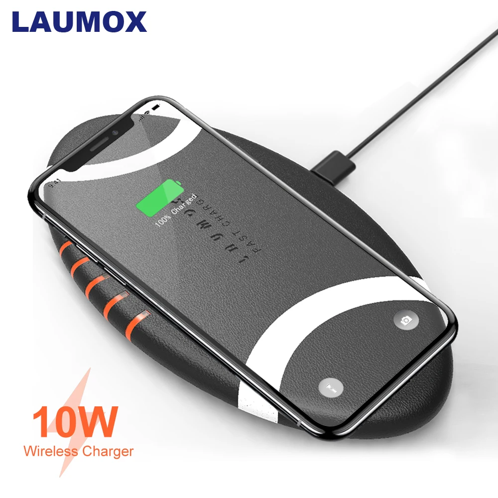 

LAUMOX R3 Rugby Wireless Charger Supports Fast Charging 10W/7.5W/5W Ultra-thin Portable Built-in Overvoltage Protection Charger