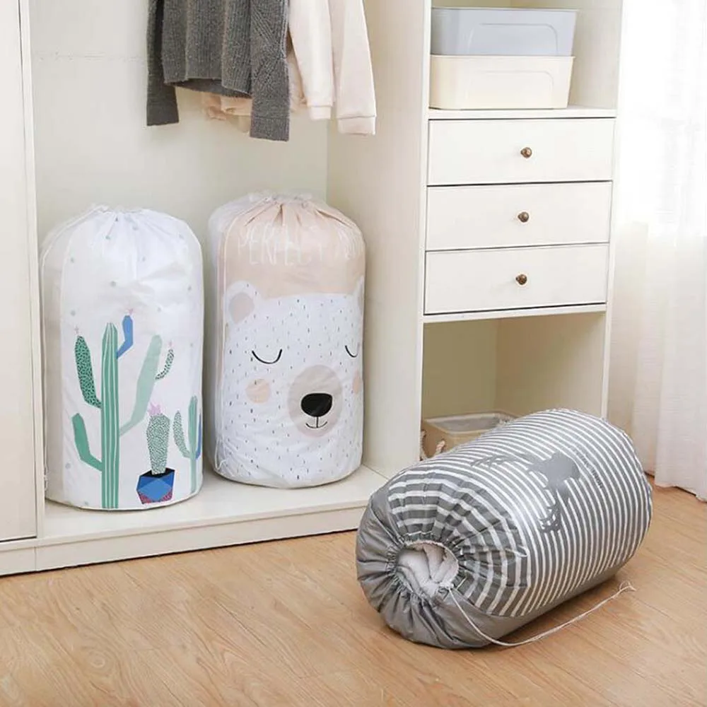 

Home Storage Bag Large Organizer Clothes Packaging Toy Packing Bag Quilt Closet Clothing Luggage Bag For Pillow Blanket Bedding
