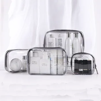 

Transparent PVC Bag Travel Organizer Clear Cosmetic Bag Beauty Case Toiletry Make Up Pouch Wash Bag
