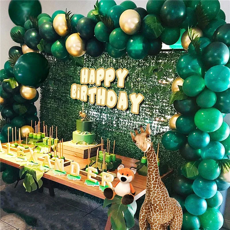 

146pcs Dark Green DIY Balloon Arch Garland Kit Latex Balloons Happy Birthday Party Decoration Baby Shower Jungle Party Golobs