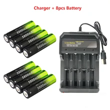  3.7V 5800mAh 18650 Rechargeable Battery For Flashlight Torch Headlight Toys 1/2/4/6/8/10 Pieces Rechargeable Li-ion Batteria 