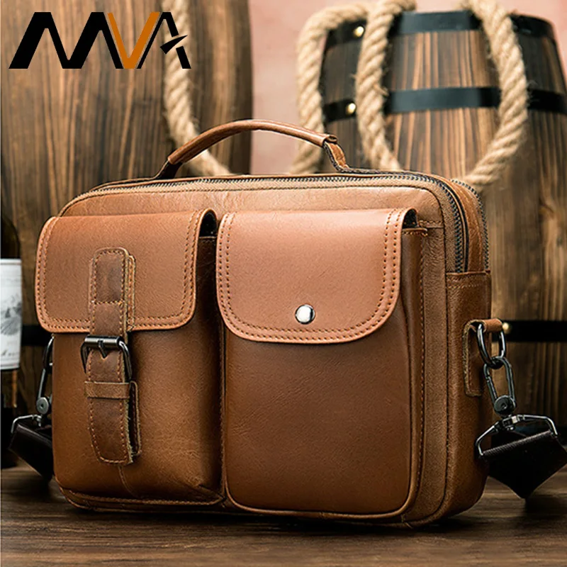 MVA мужские сумки из натуральной кожи кожаный мужской портфель Офисная сумка для