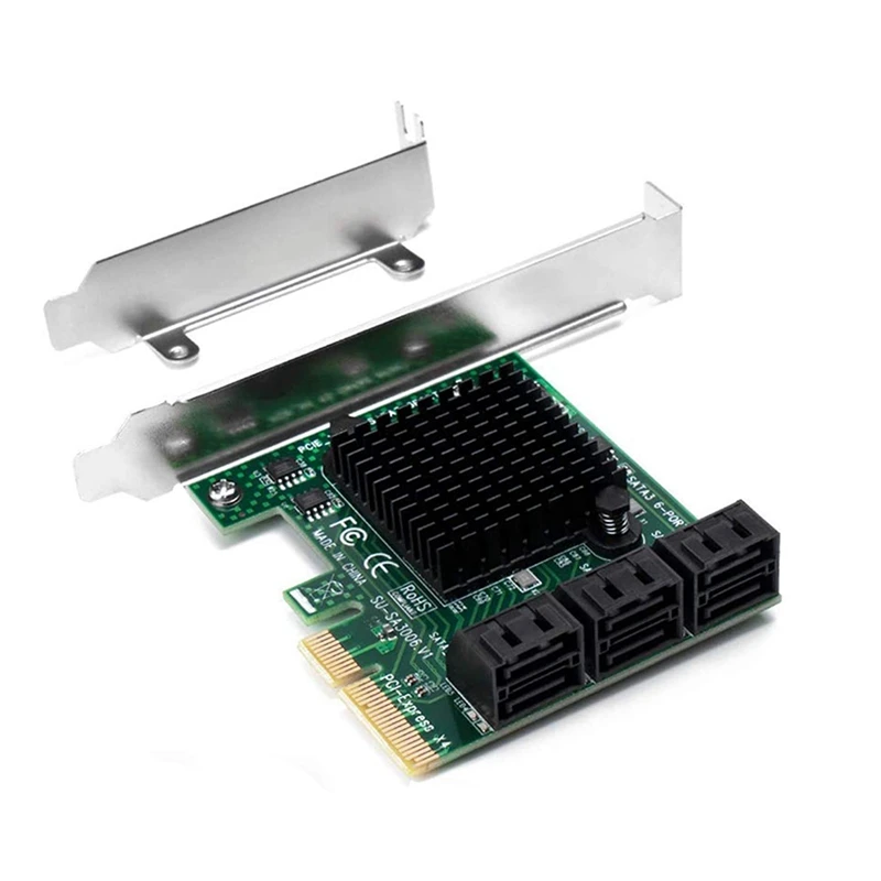 PCIe SATA карта 6 портов Гбит/с PCI-E адаптер расширения для IPFS майнинга и добавления 3 0