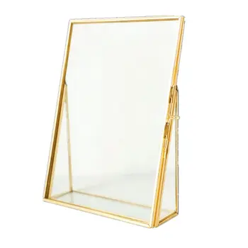 

Classic Simple Antique Rectangular Freestanding Transparent Glass Photo Frame for Home Decoration Display