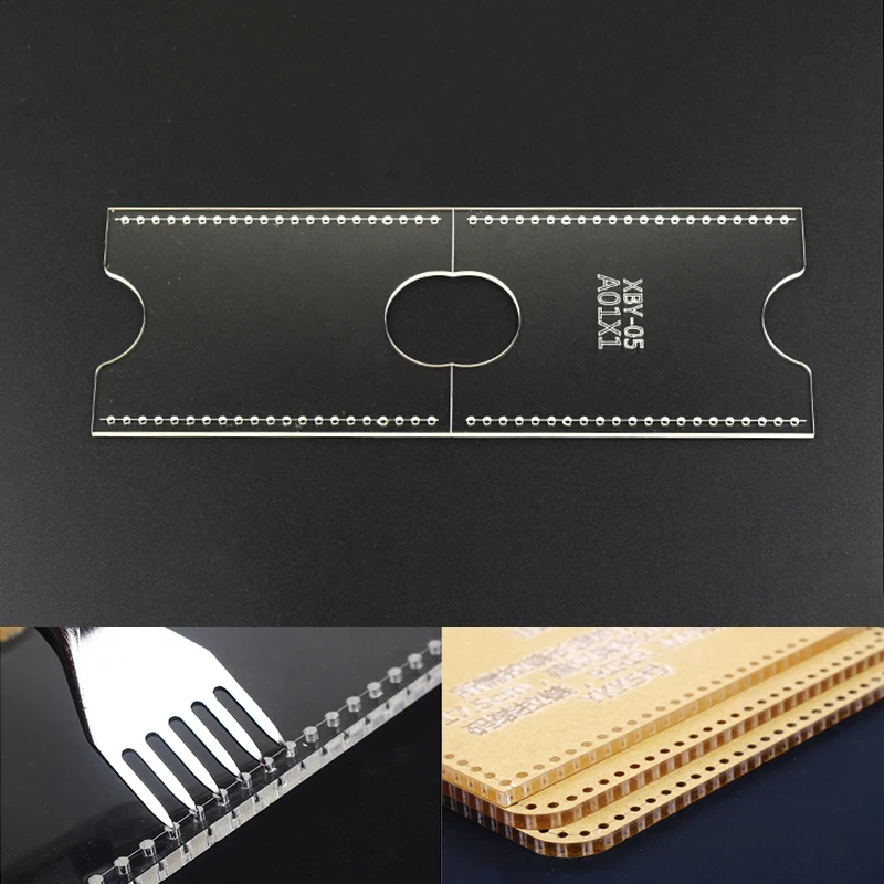NUBECOM 1PC Card Holder Template Acrylic Leather Stencil Tool Template DIY Handcraft Leather Acryl outil cuir artisanat