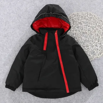 

2020 Child Winter Boys White Duck Down Jacket for Girl clothes Hooded Outdoor Thicken Warm Long Snow Wear Diagonal zipper Coats